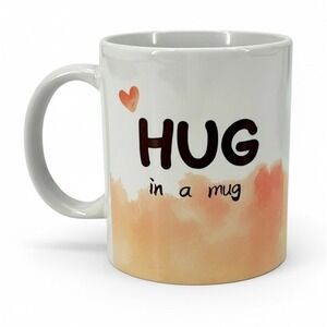 Hug In A Mug Ceramic Coffee Cup Heart Positive Quote Gift Friendship